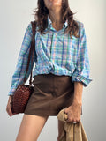 Camicia Ralph Lauren madras celeste