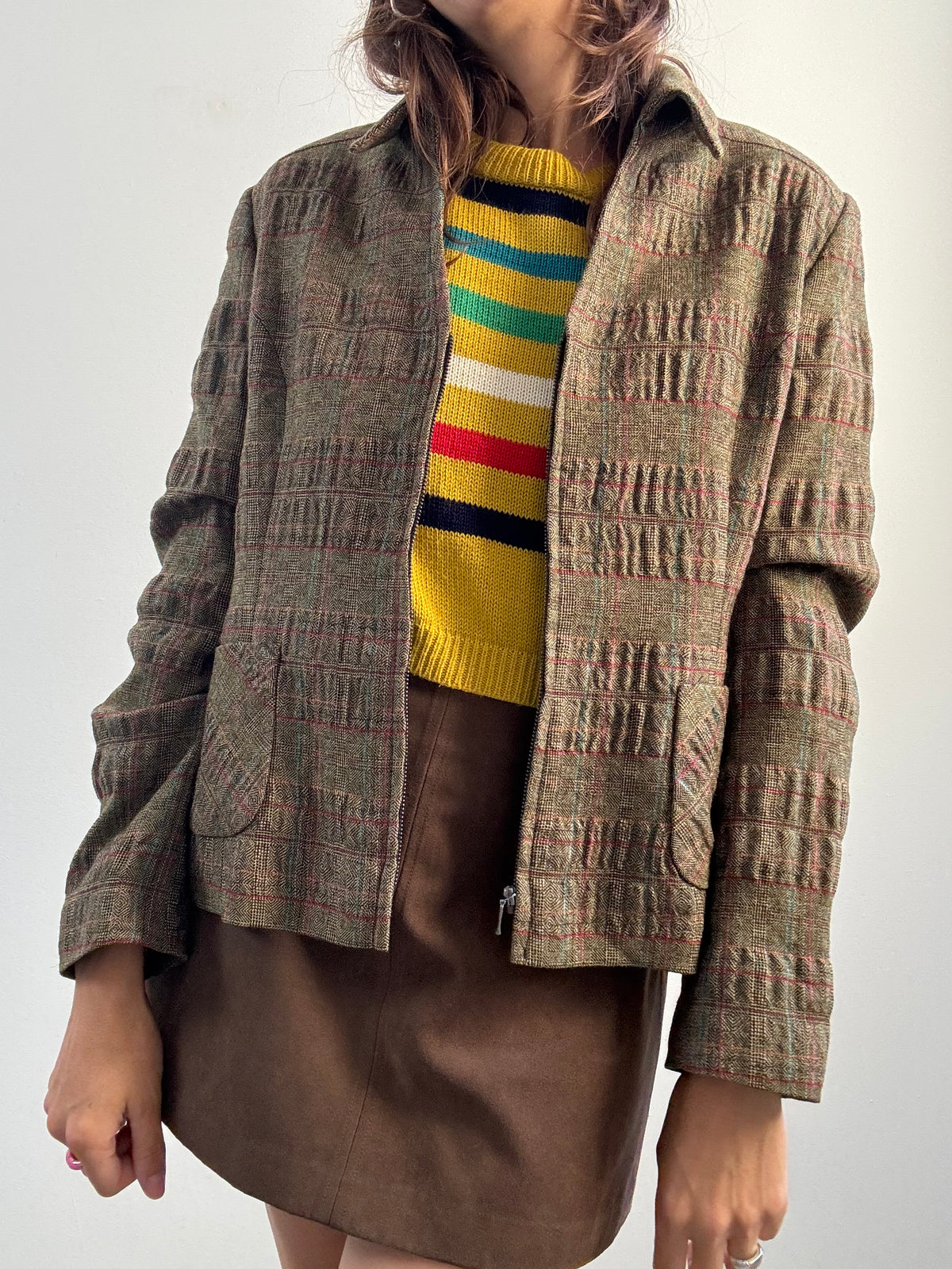 Giacca in lana tartan