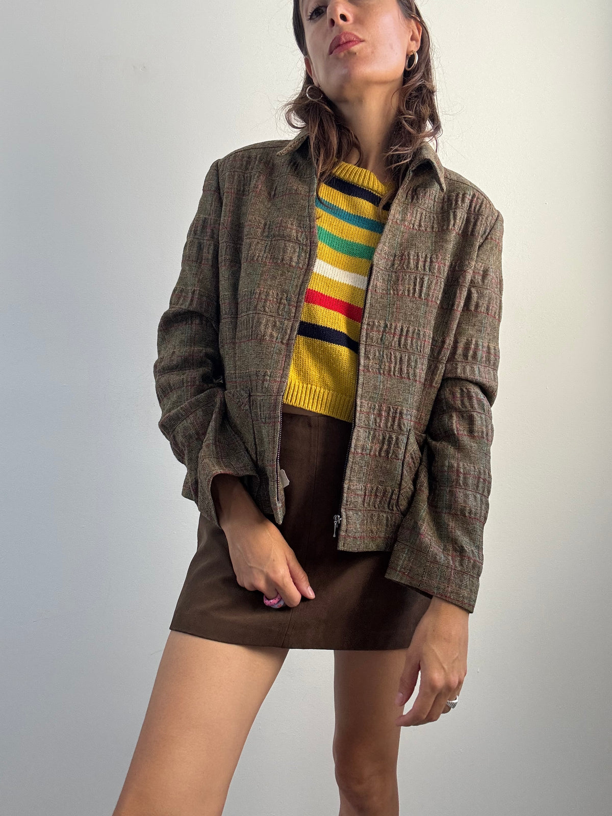Giacca in lana tartan