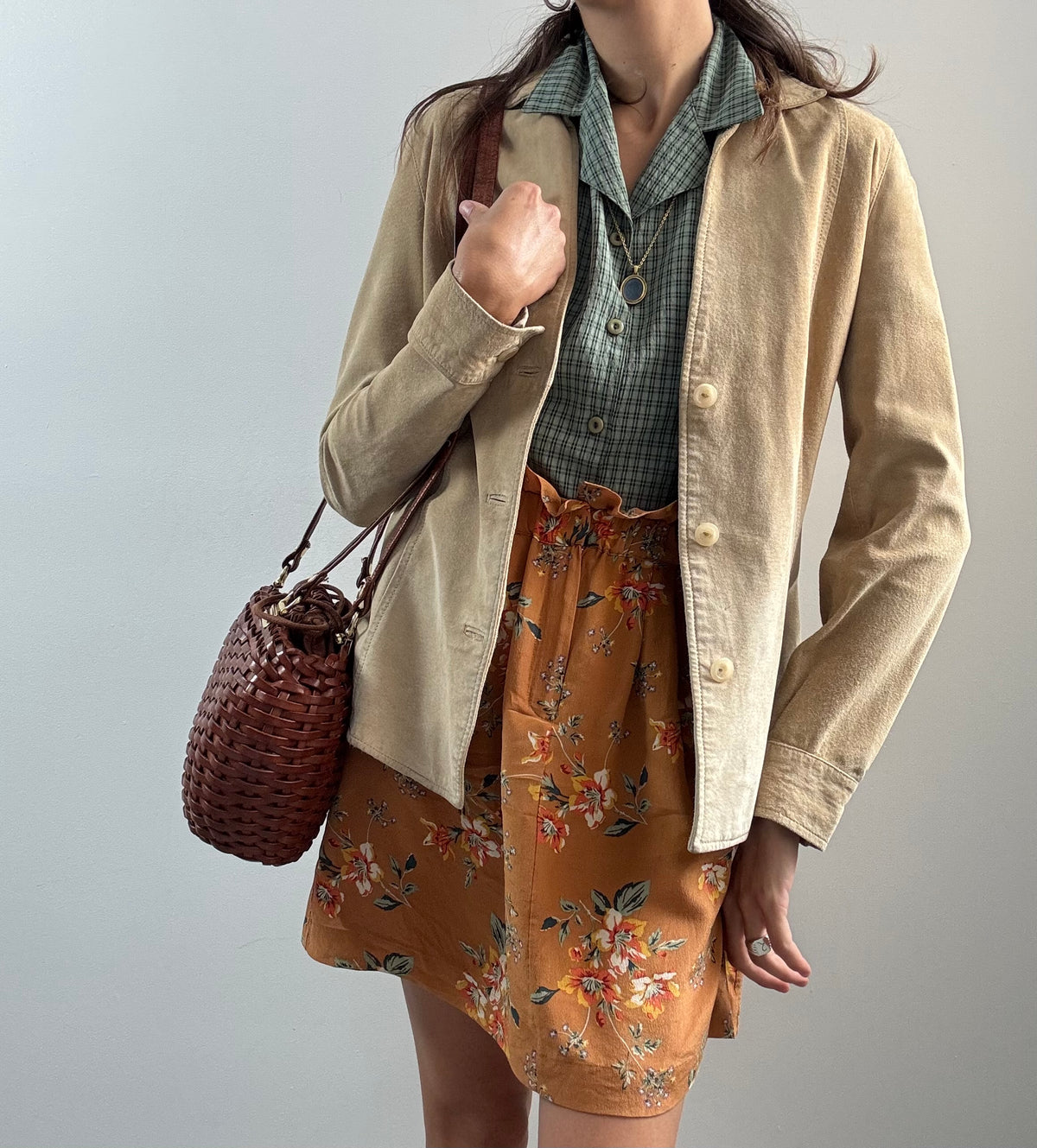 Giacca Caracter in suede beige