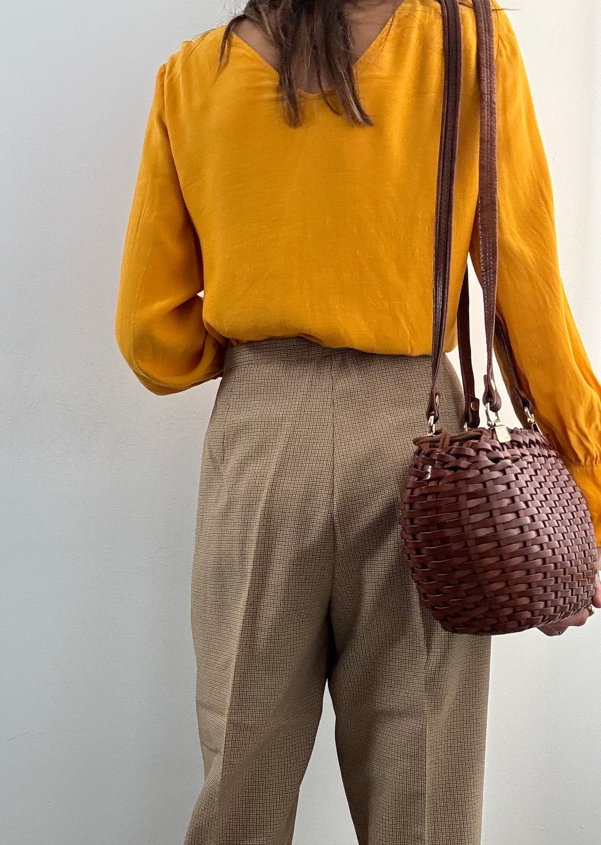 Blusa in viscosa giallo ocra