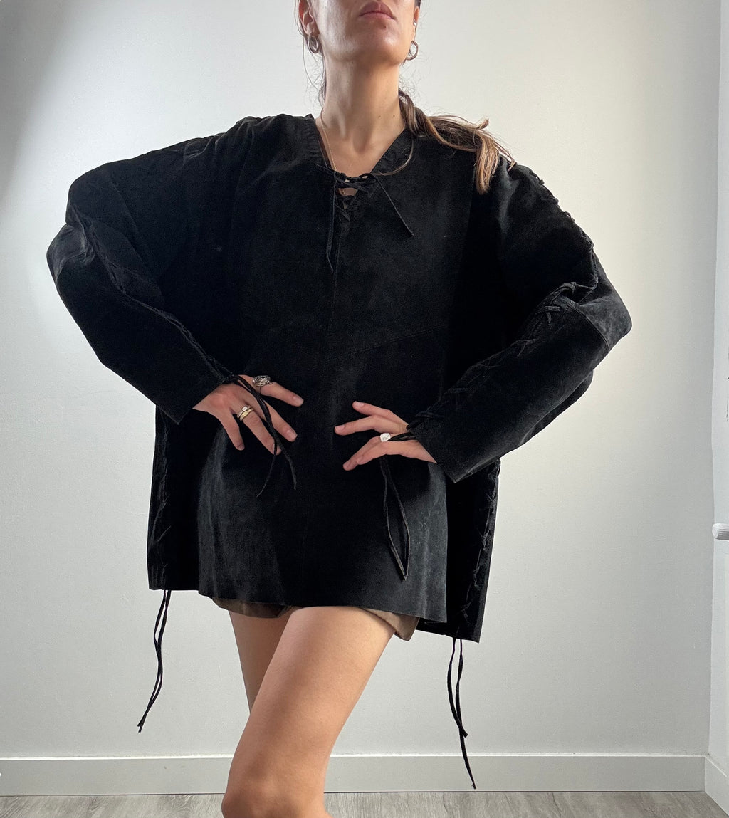 Poncho jacket nero