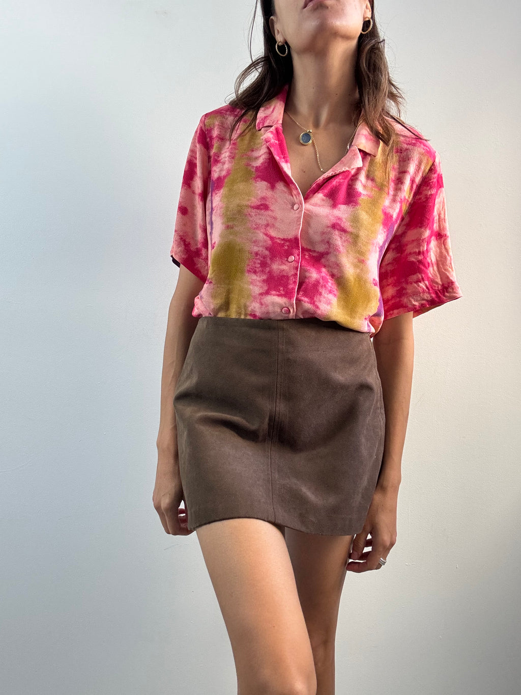 Camicetta tie-dye multicolore