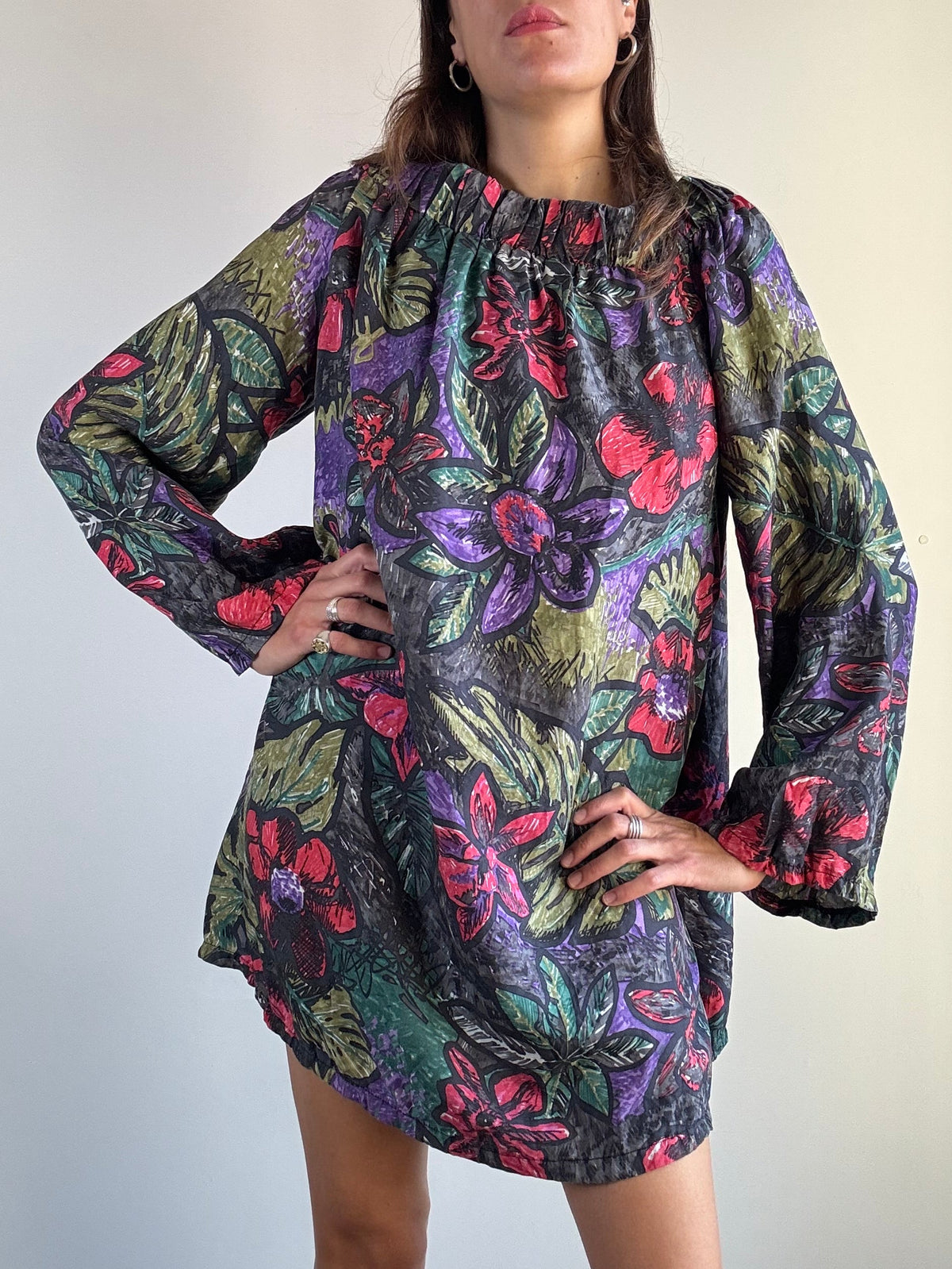 Abito Miss Sixty Seta Fantasia Tropicale