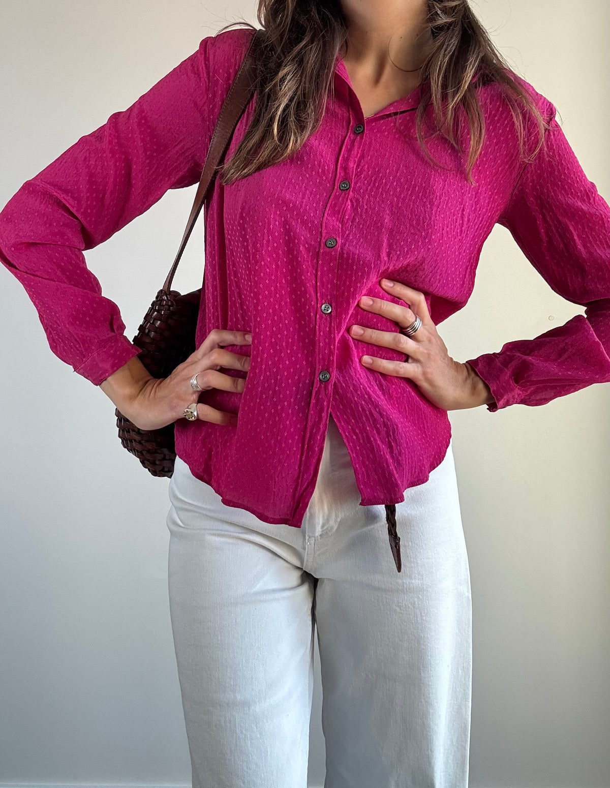 Camicia fucsia jacquard Schvili