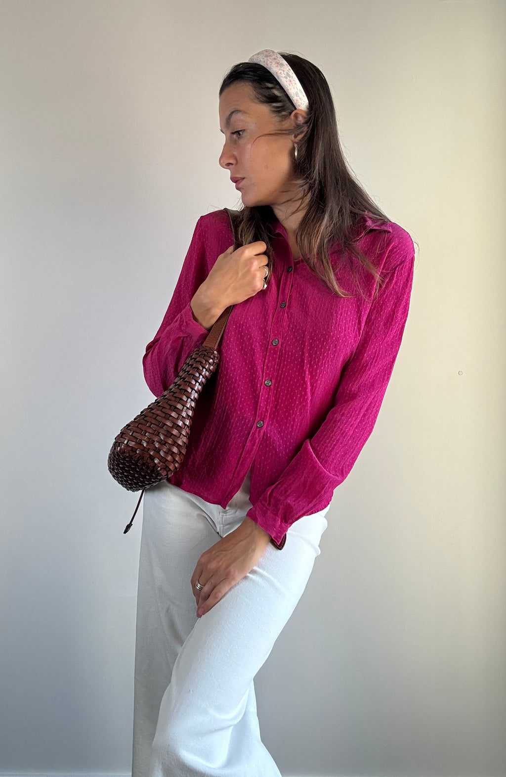 Camicia fucsia jacquard Schvili