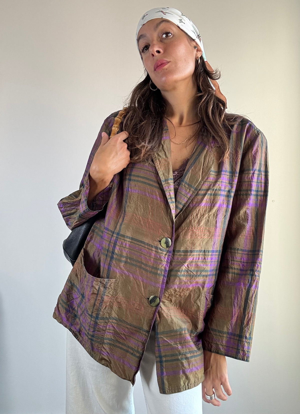 Giacca tartan in seta