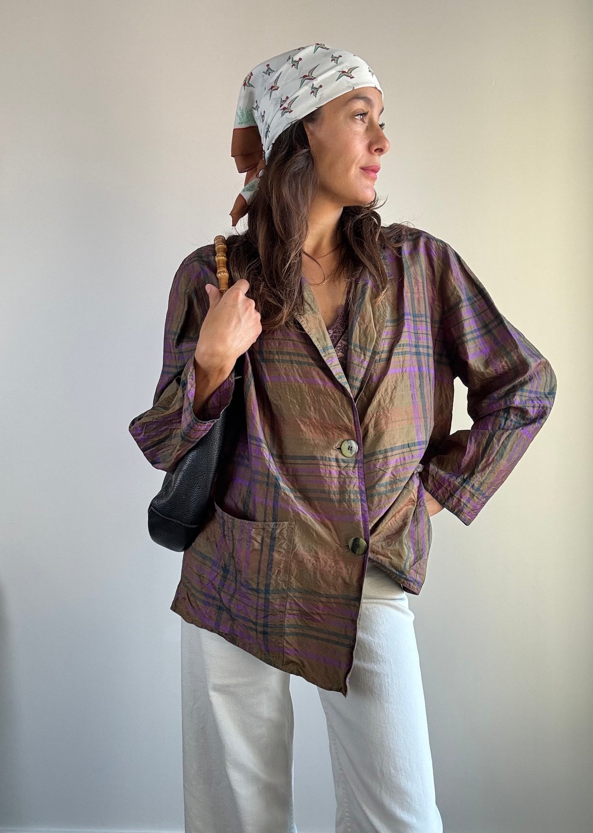 Giacca tartan in seta