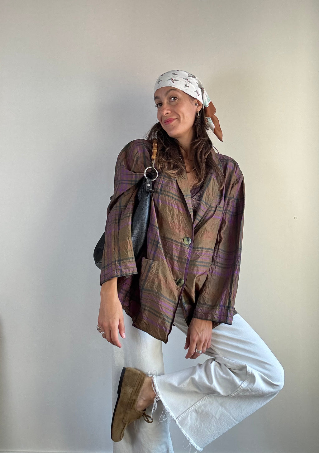 Giacca tartan in seta