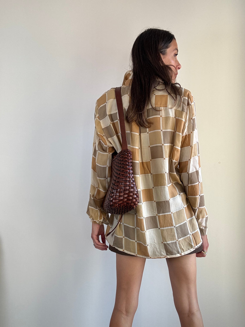 Camicia in pura Seta a scacchi