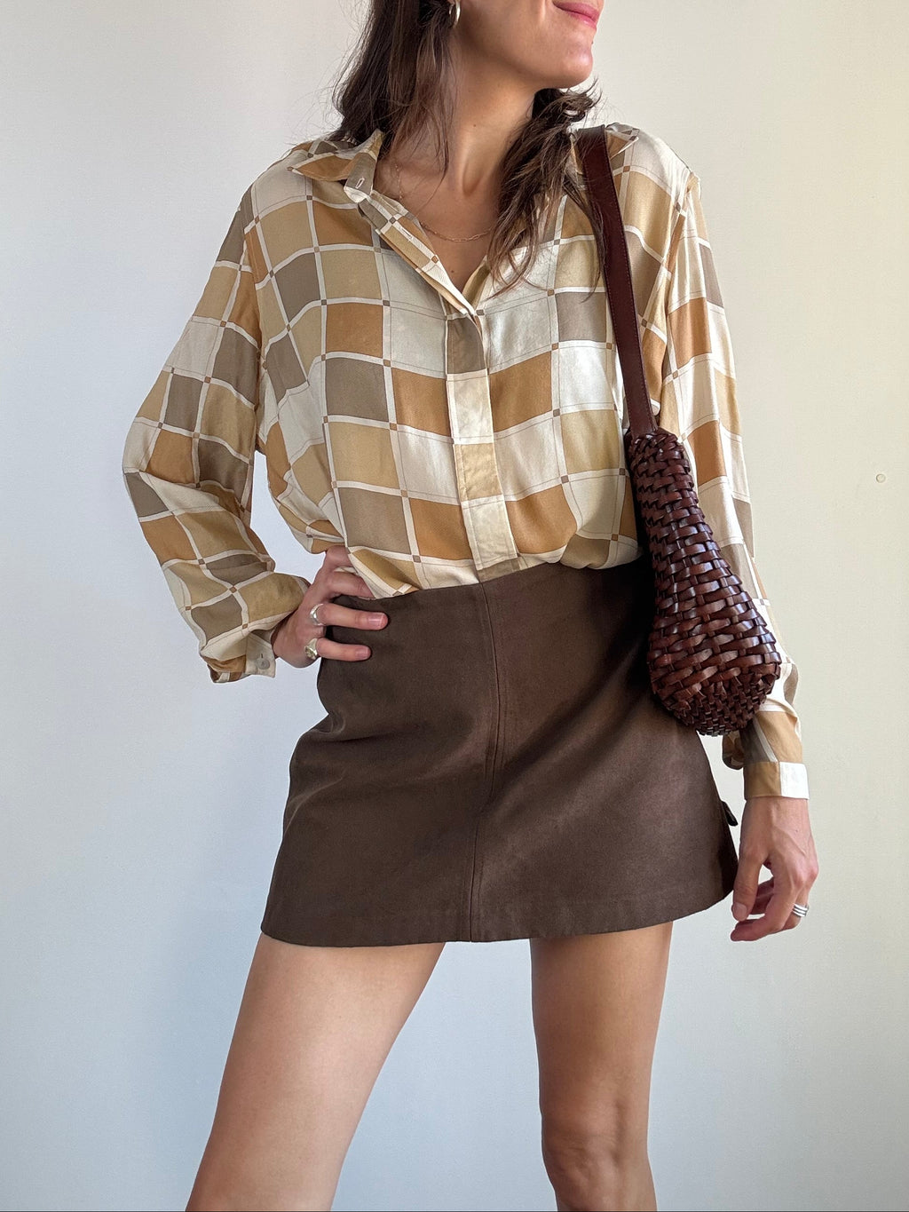 Camicia in pura Seta a scacchi