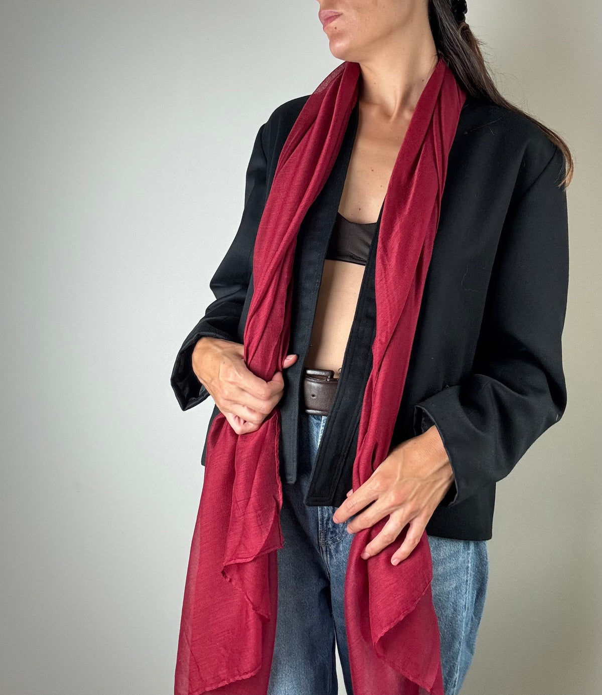 Pashmina bordeaux in viscosa