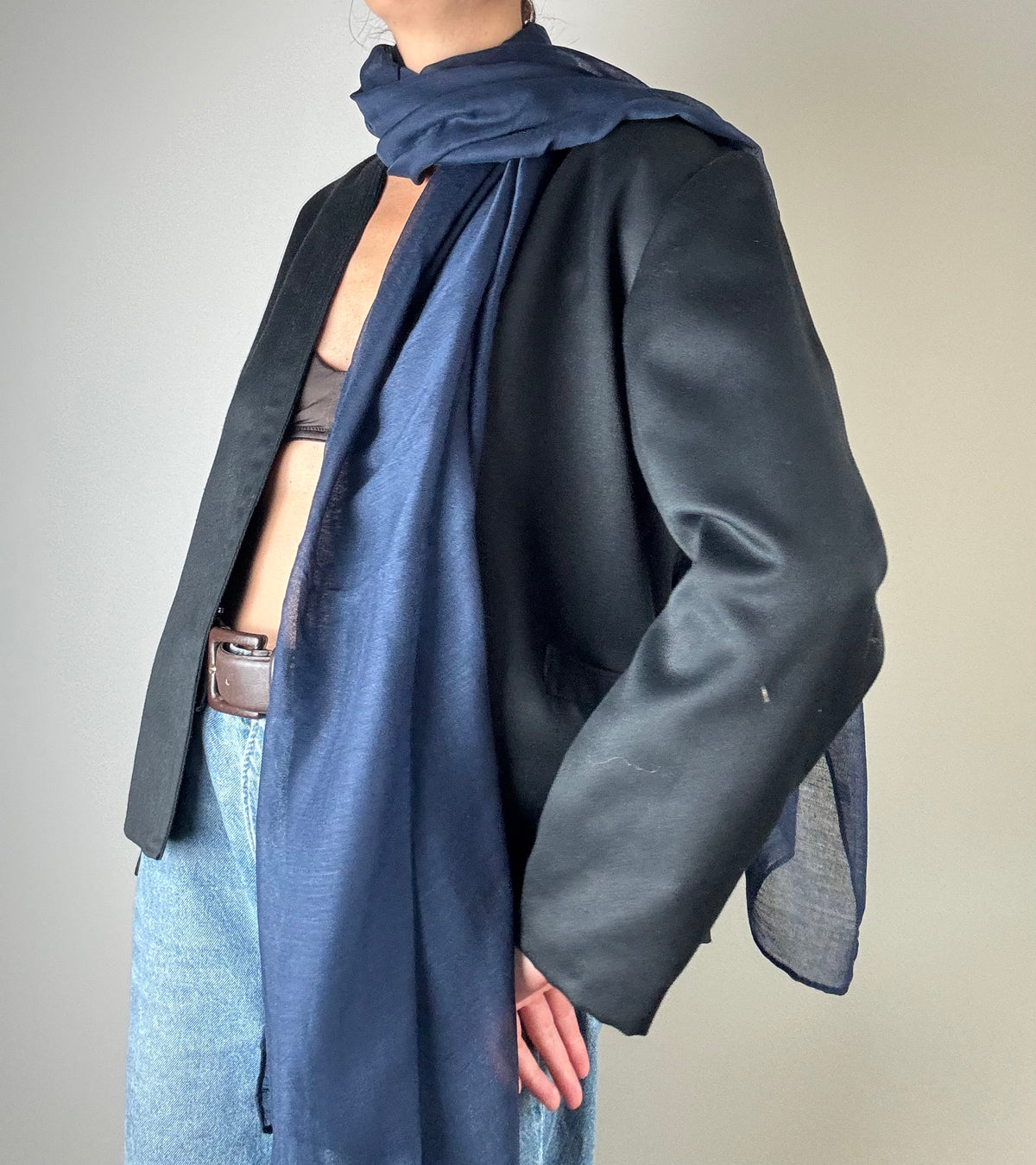 Pashmina blu in viscosa