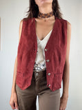 Gilet in camoscio bordeaux