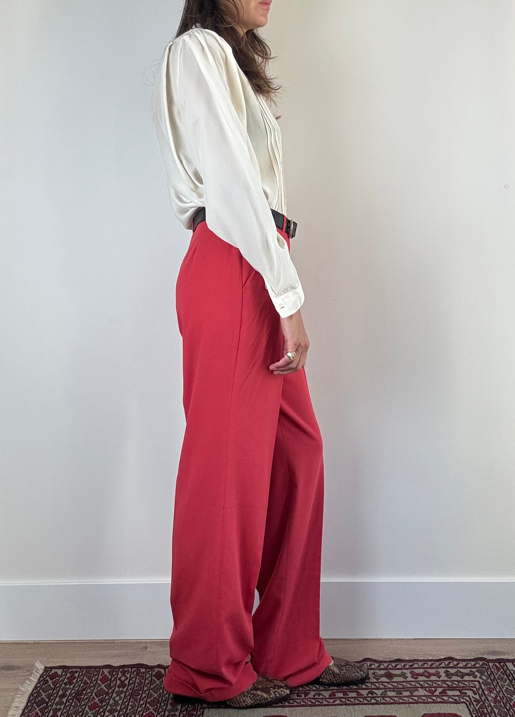 Pantalone palazzo rosso corallo