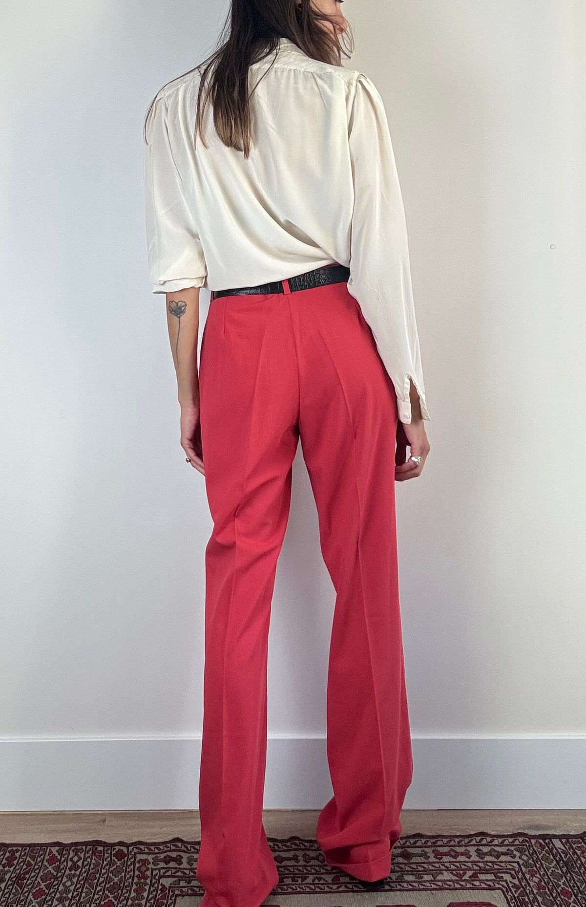 Pantalone palazzo rosso corallo