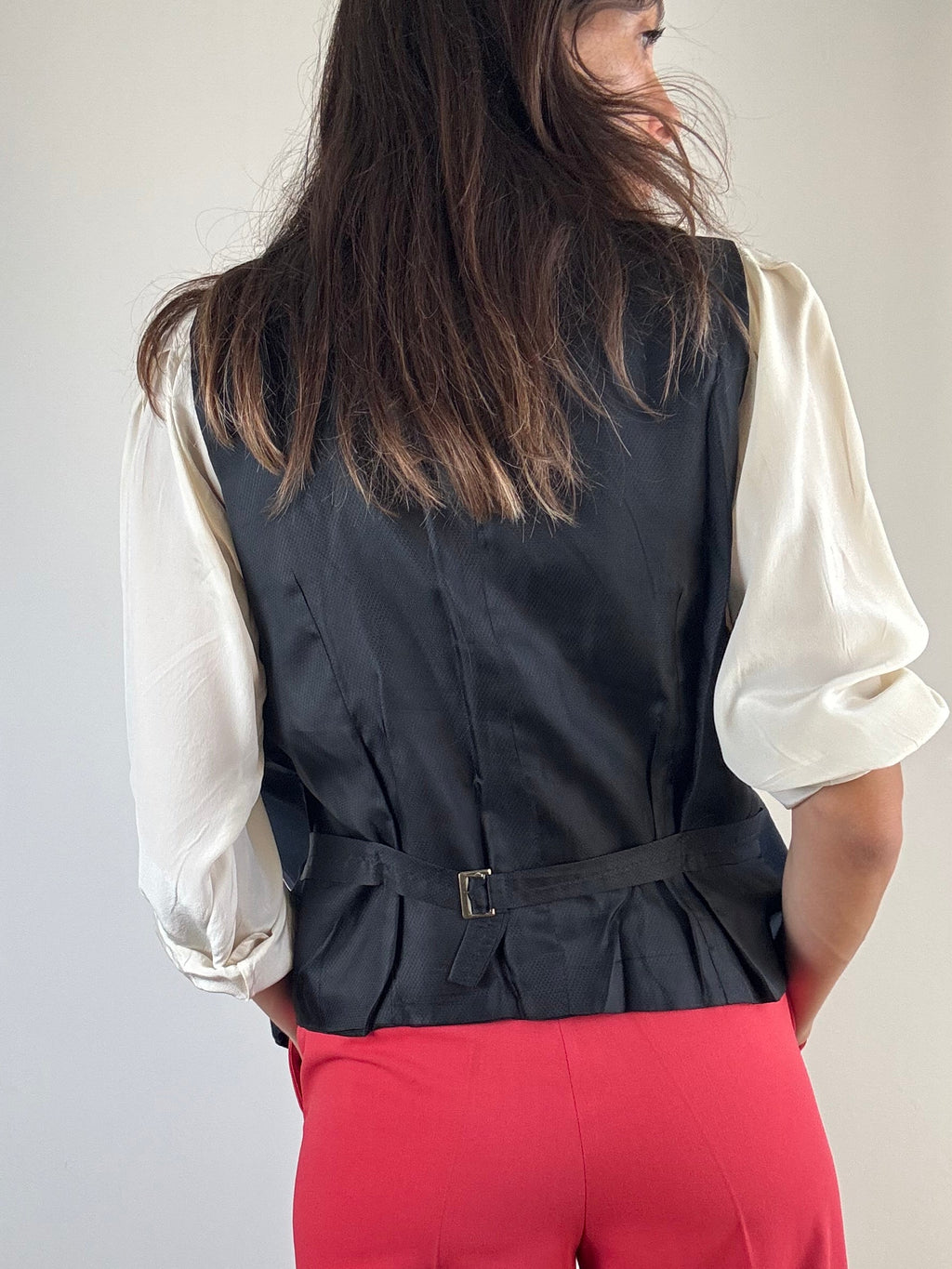 Gilet sartoriale blu navy in cotone