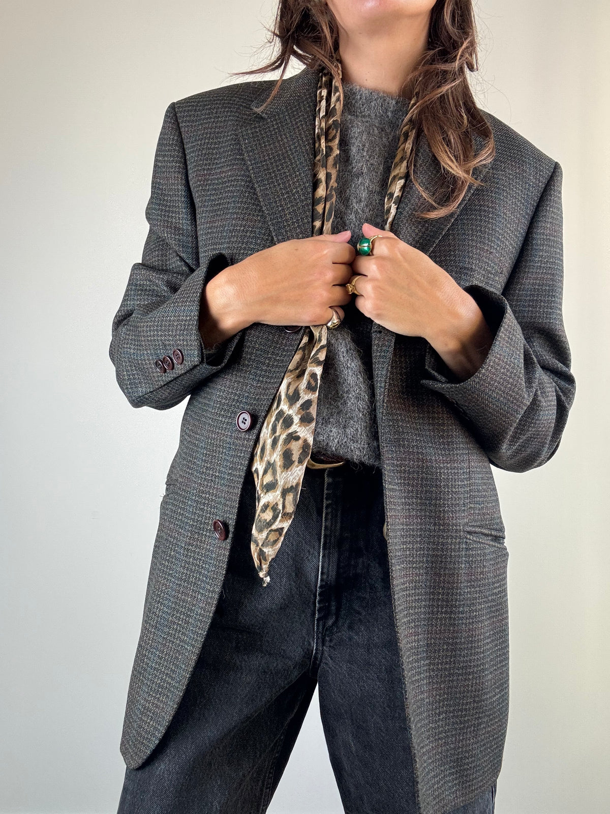 Blazer Pier Cardin lana grigia pied-de-poule