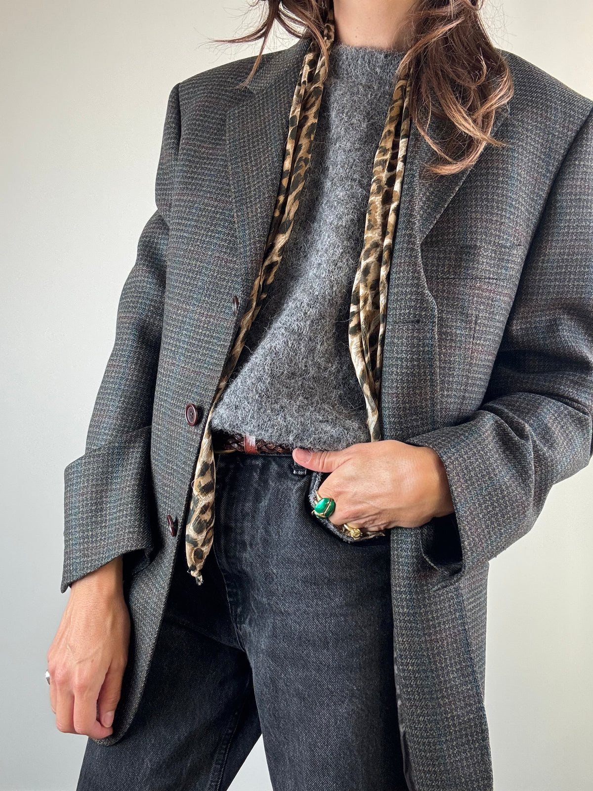 Blazer Pier Cardin lana grigia pied-de-poule