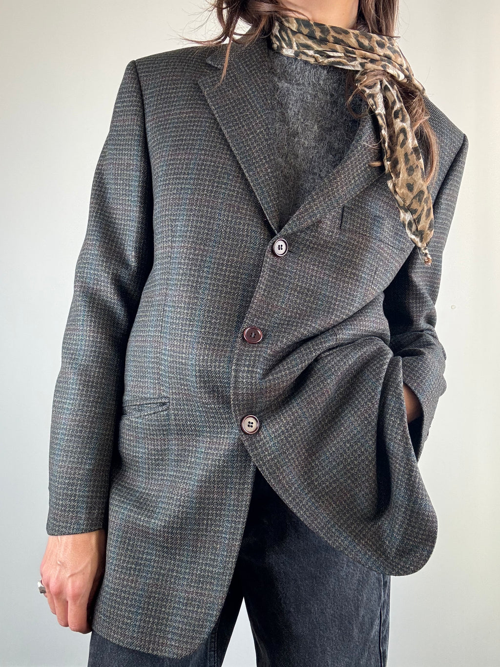 Blazer Pier Cardin lana grigia pied-de-poule