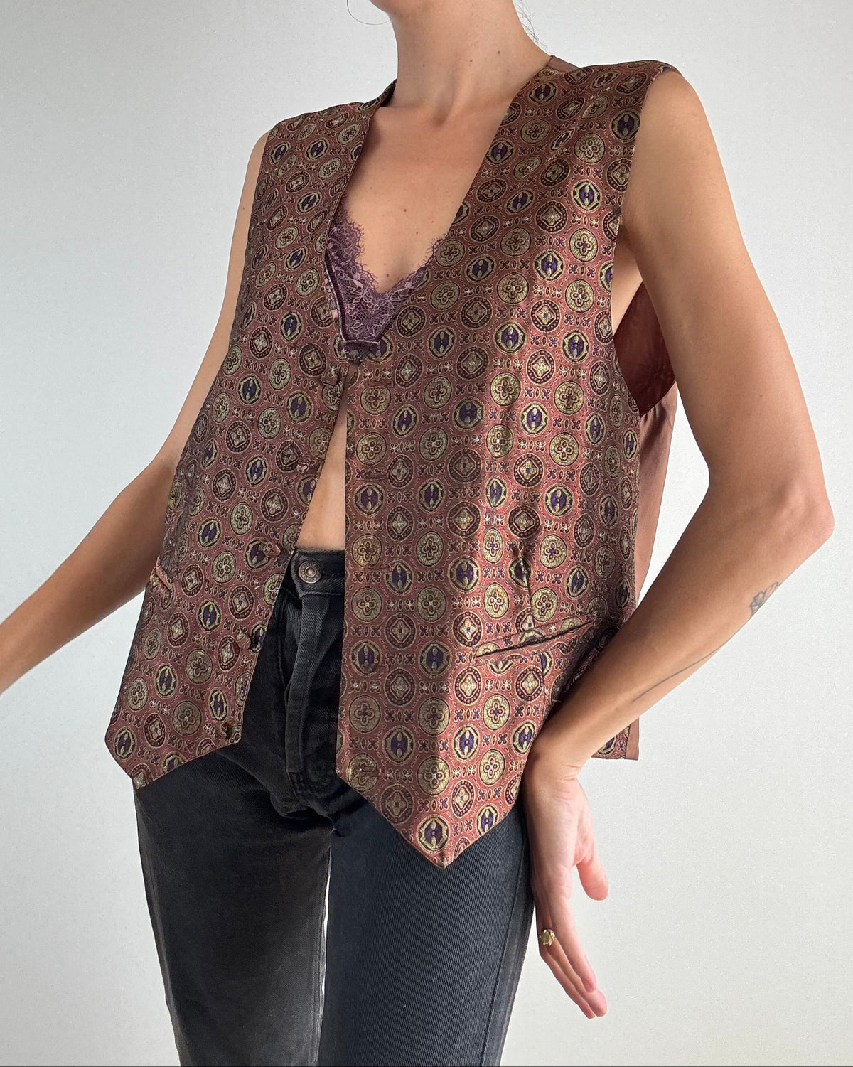 Gilet fantasia marrone