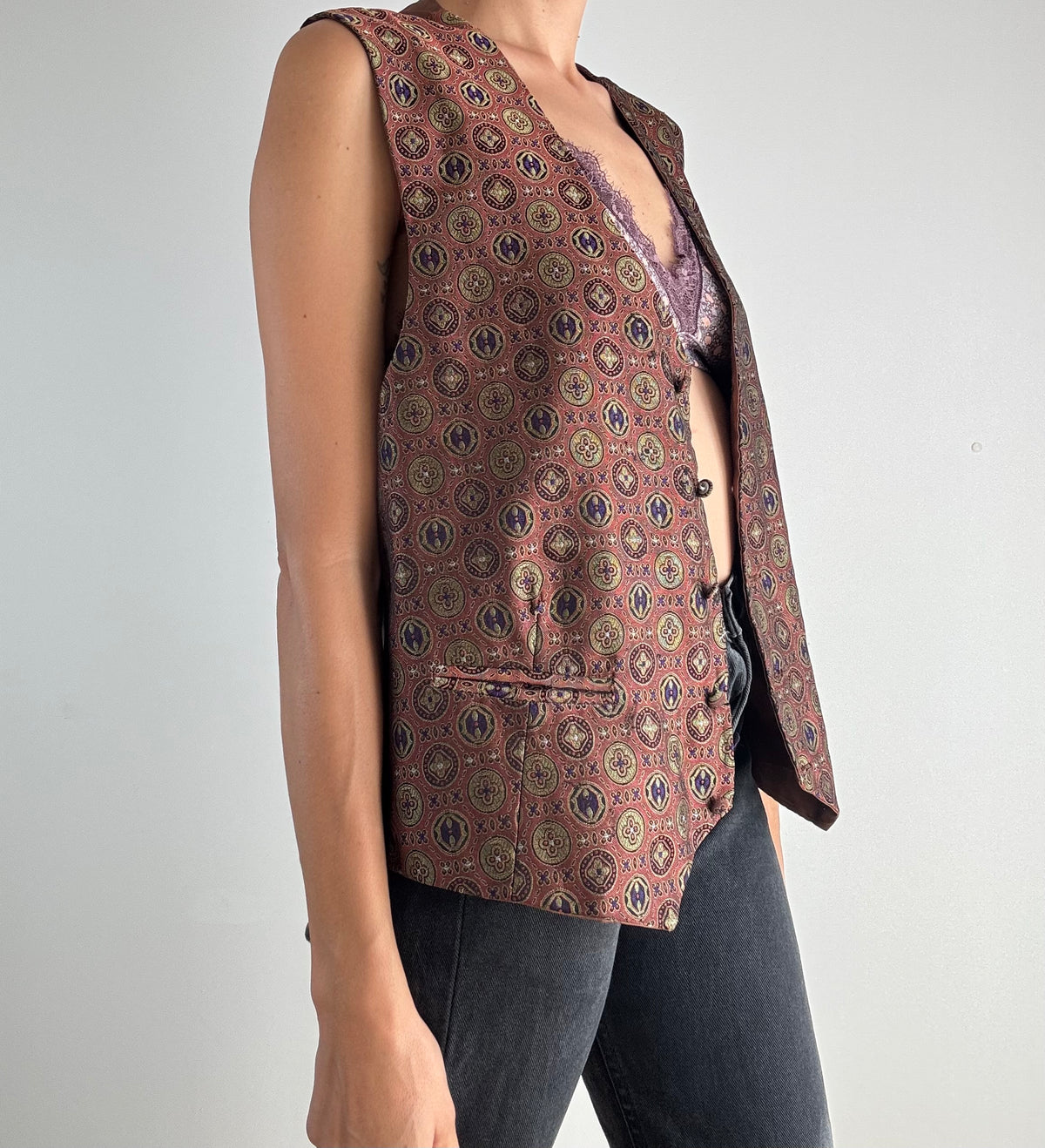 Gilet fantasia marrone