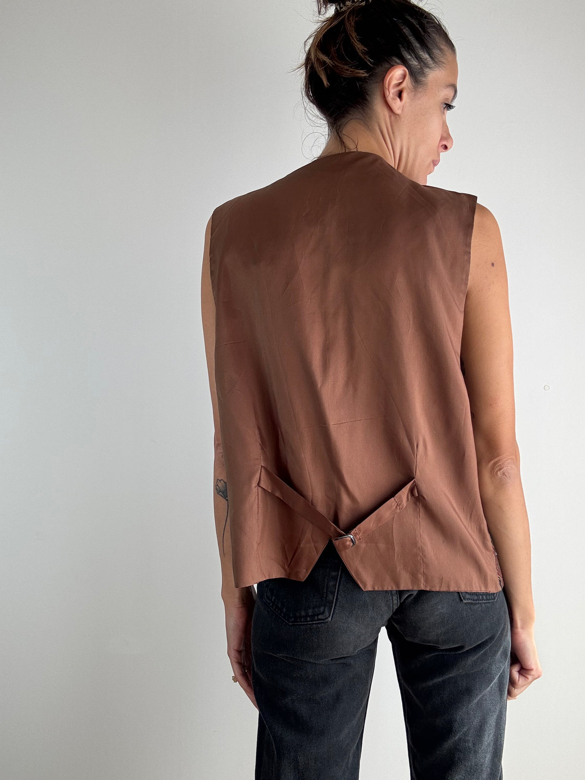 Gilet fantasia marrone