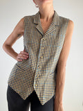 Gilet pied-de-poule multicolore cashmere