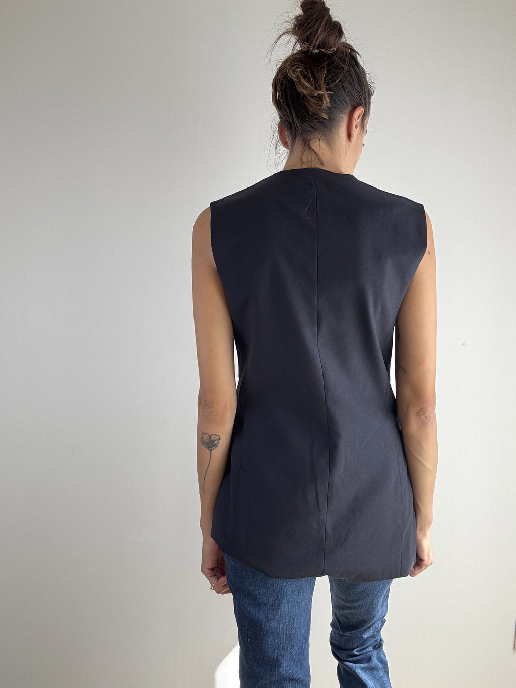Gilet lungo blu