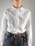 Camicia bianca Benetton con colletto in pizzo