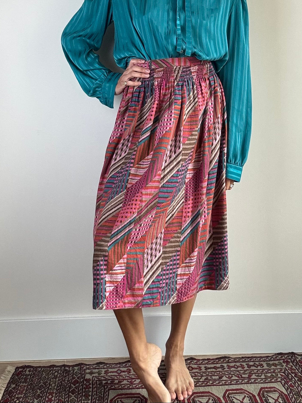 Gonna longuette multicolore