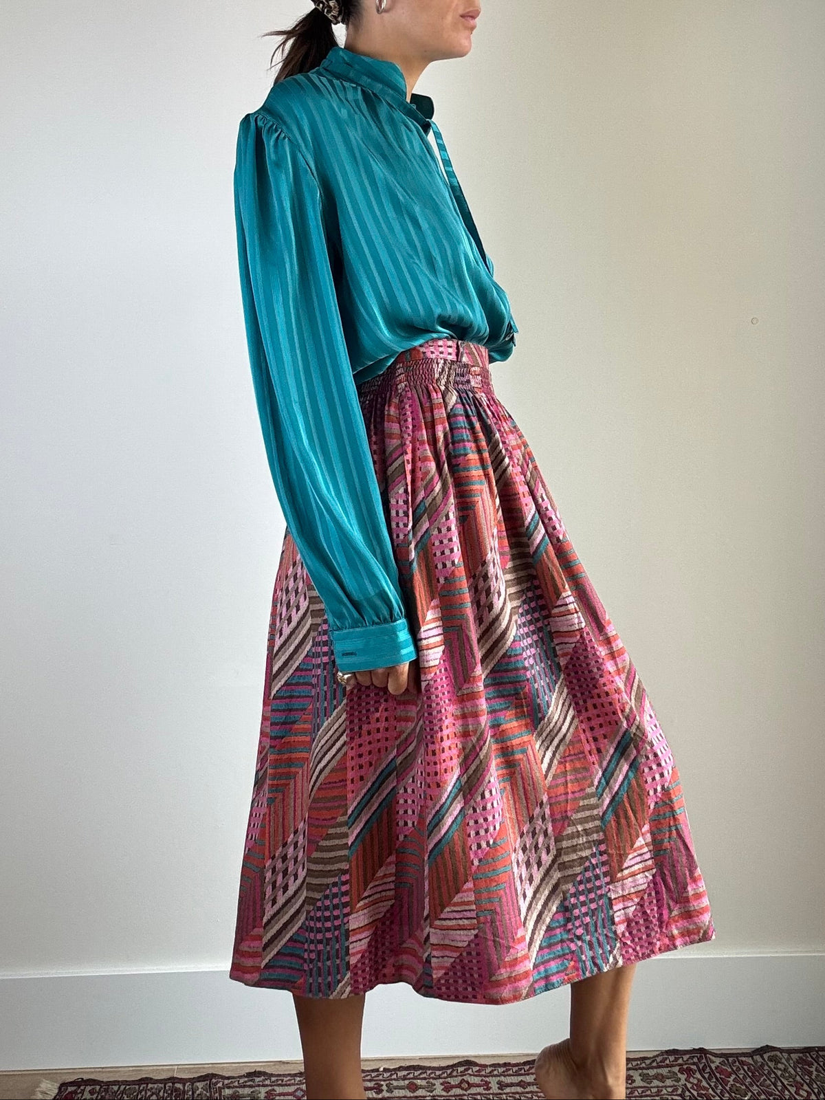 Gonna longuette multicolore