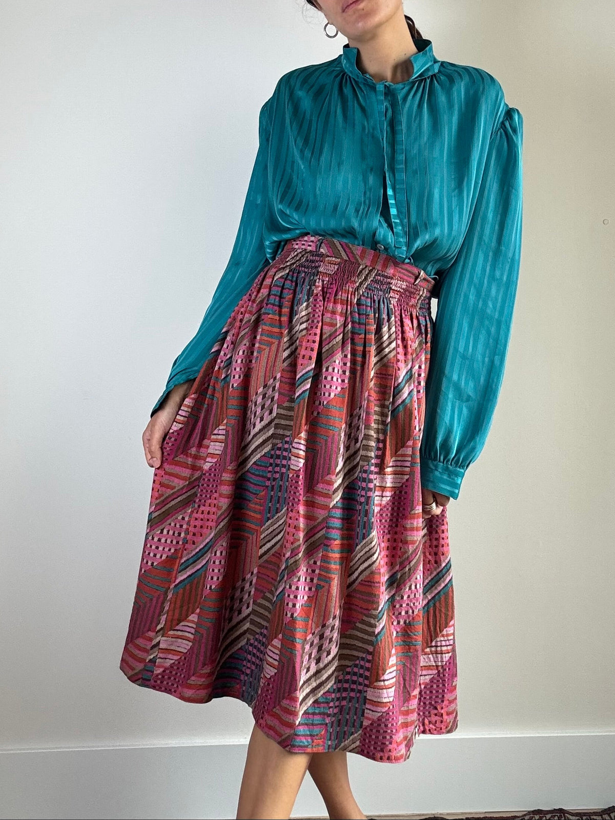 Gonna longuette multicolore