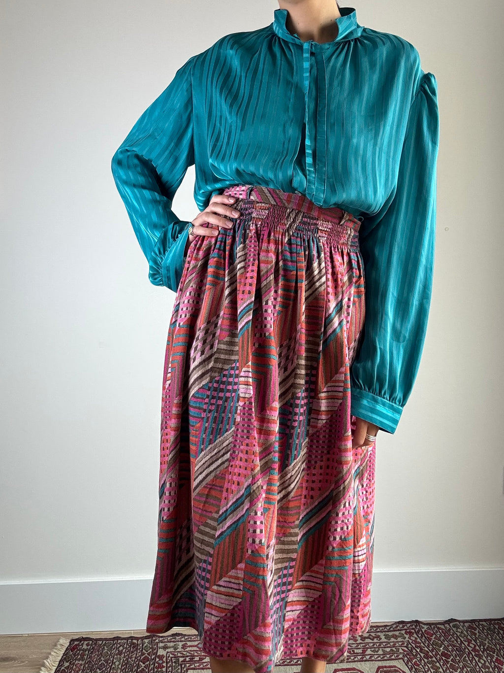 Gonna longuette multicolore