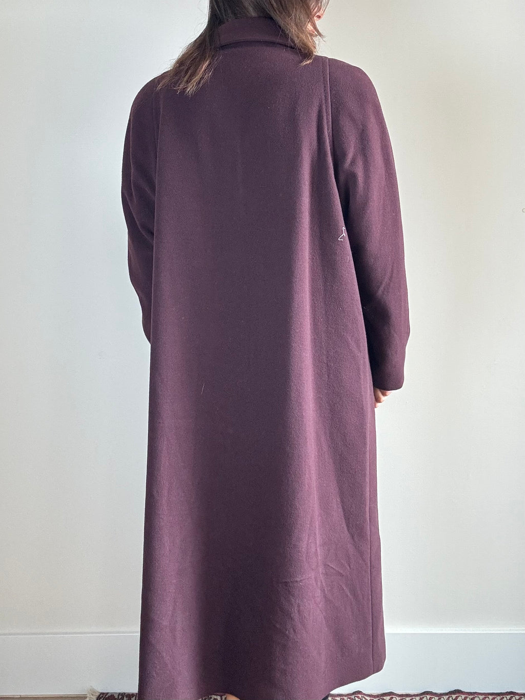 Cappotto prugna in lana e cashmere
