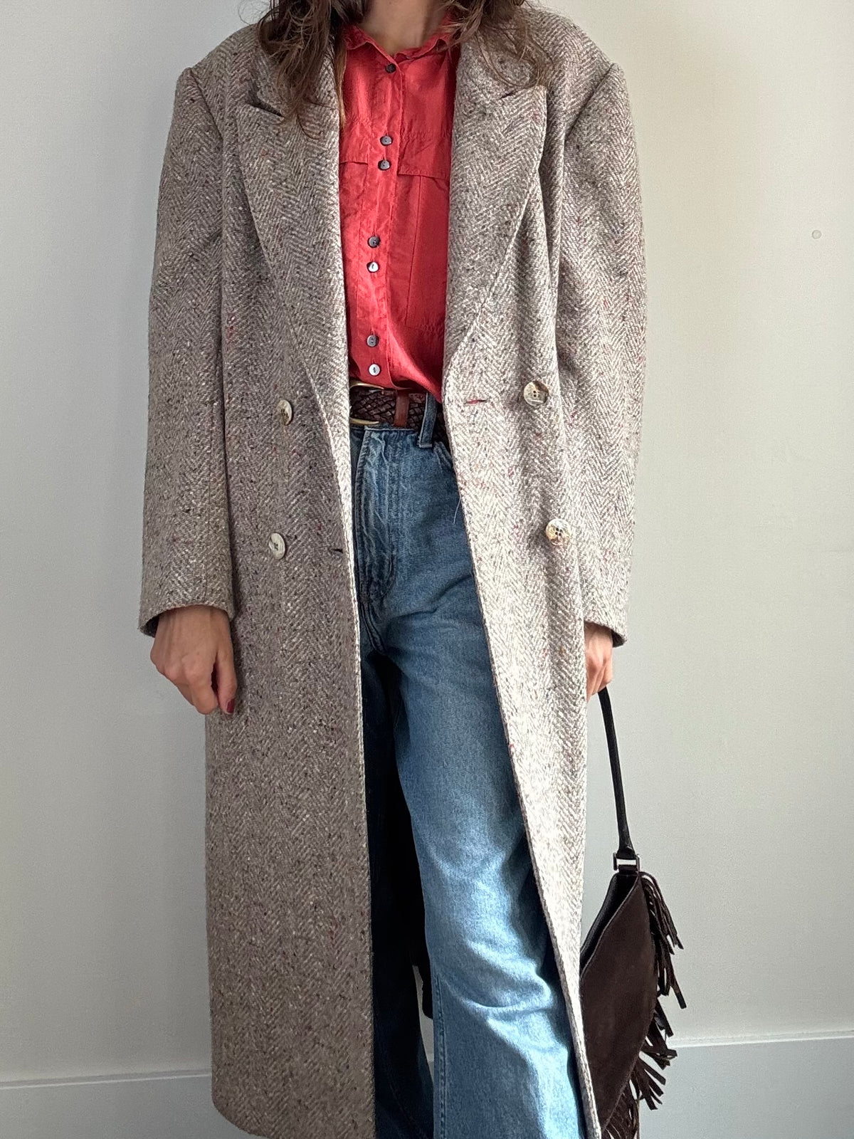 Cappotto spigato multicolore