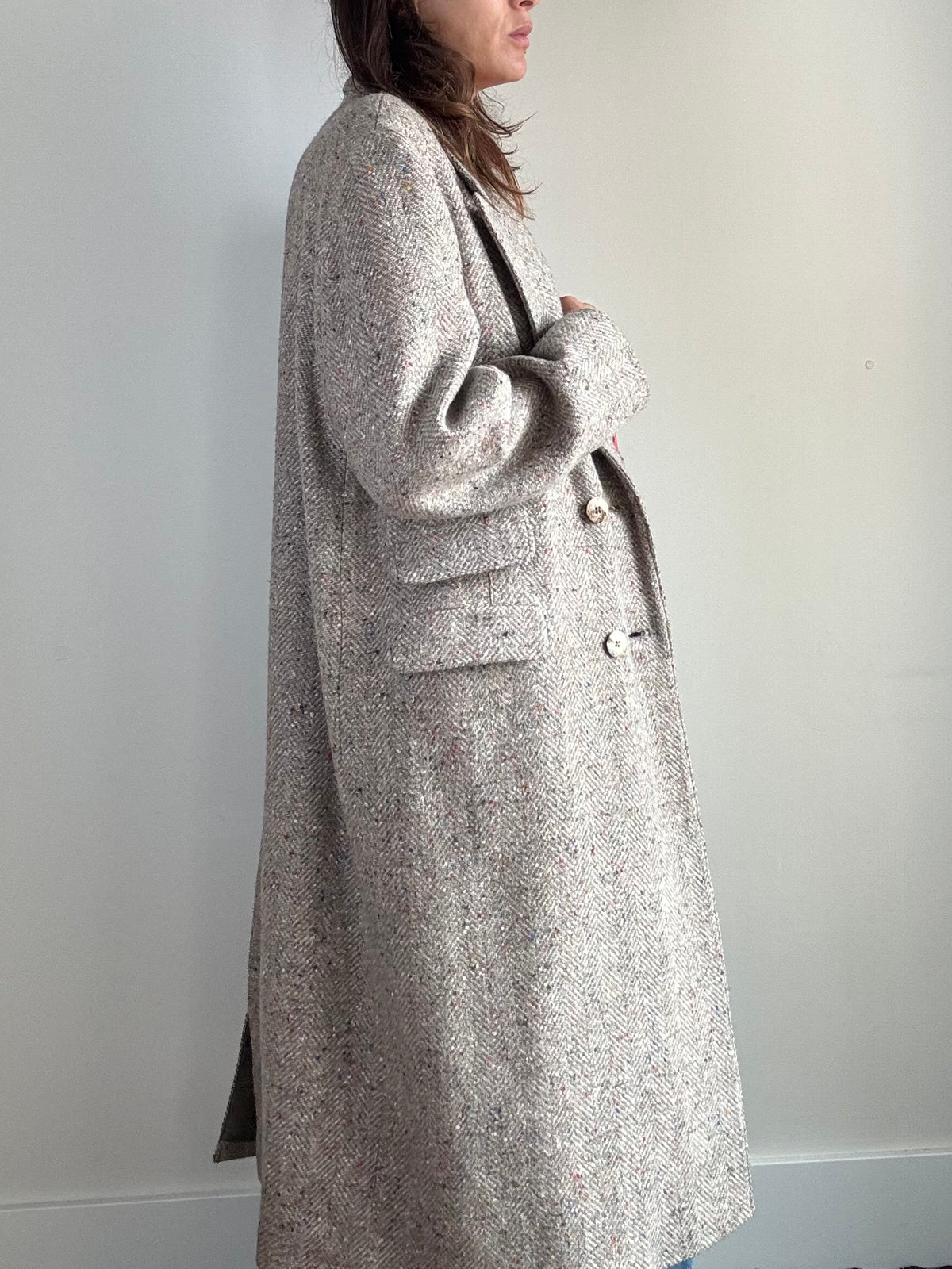 Cappotto spigato multicolore
