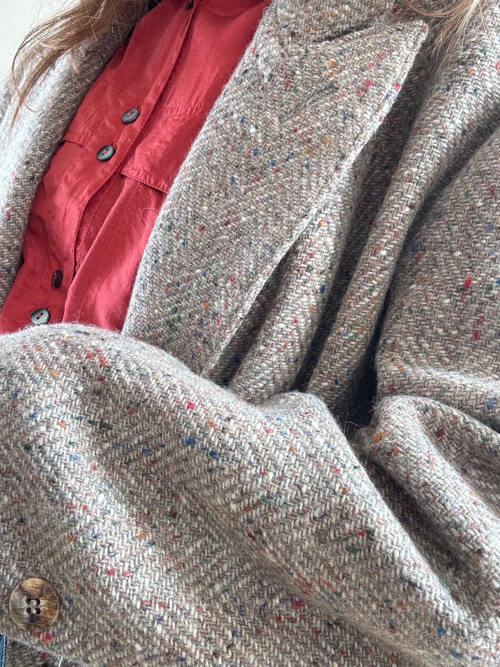 Cappotto spigato multicolore