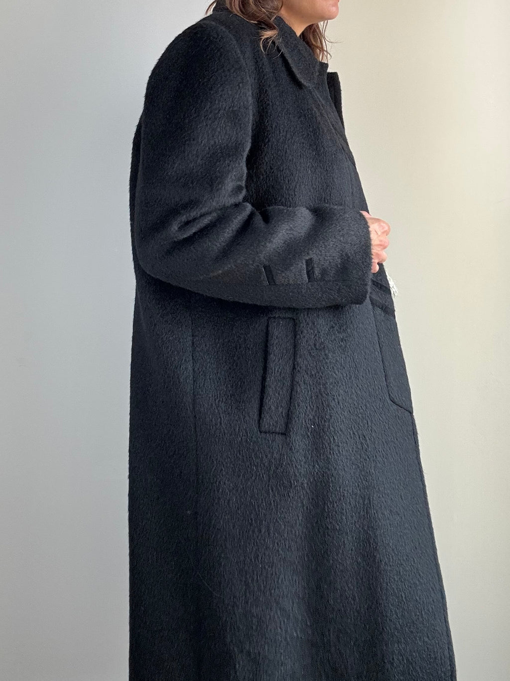 Cappotto nero in alpaca