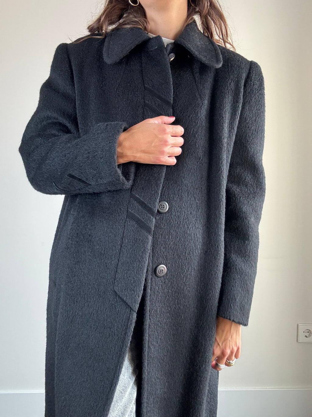 Cappotto nero in alpaca