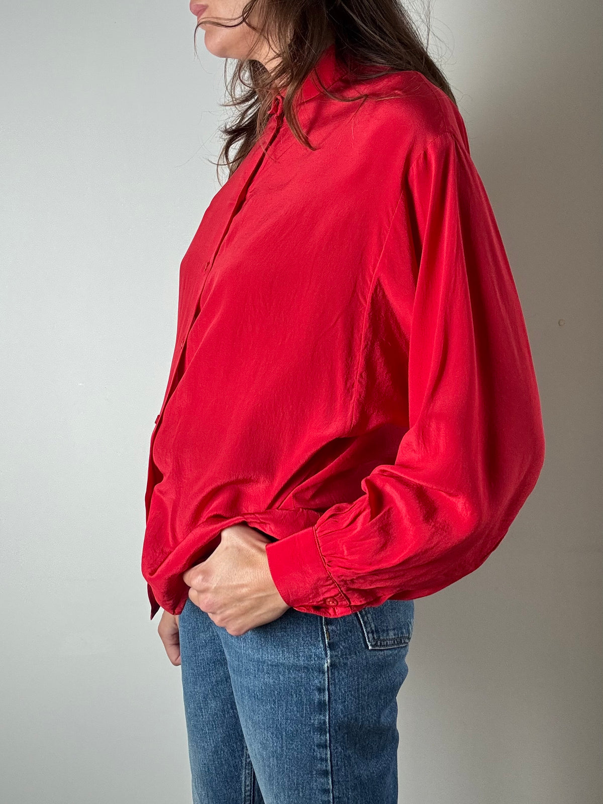 Camicia rossa in pura seta