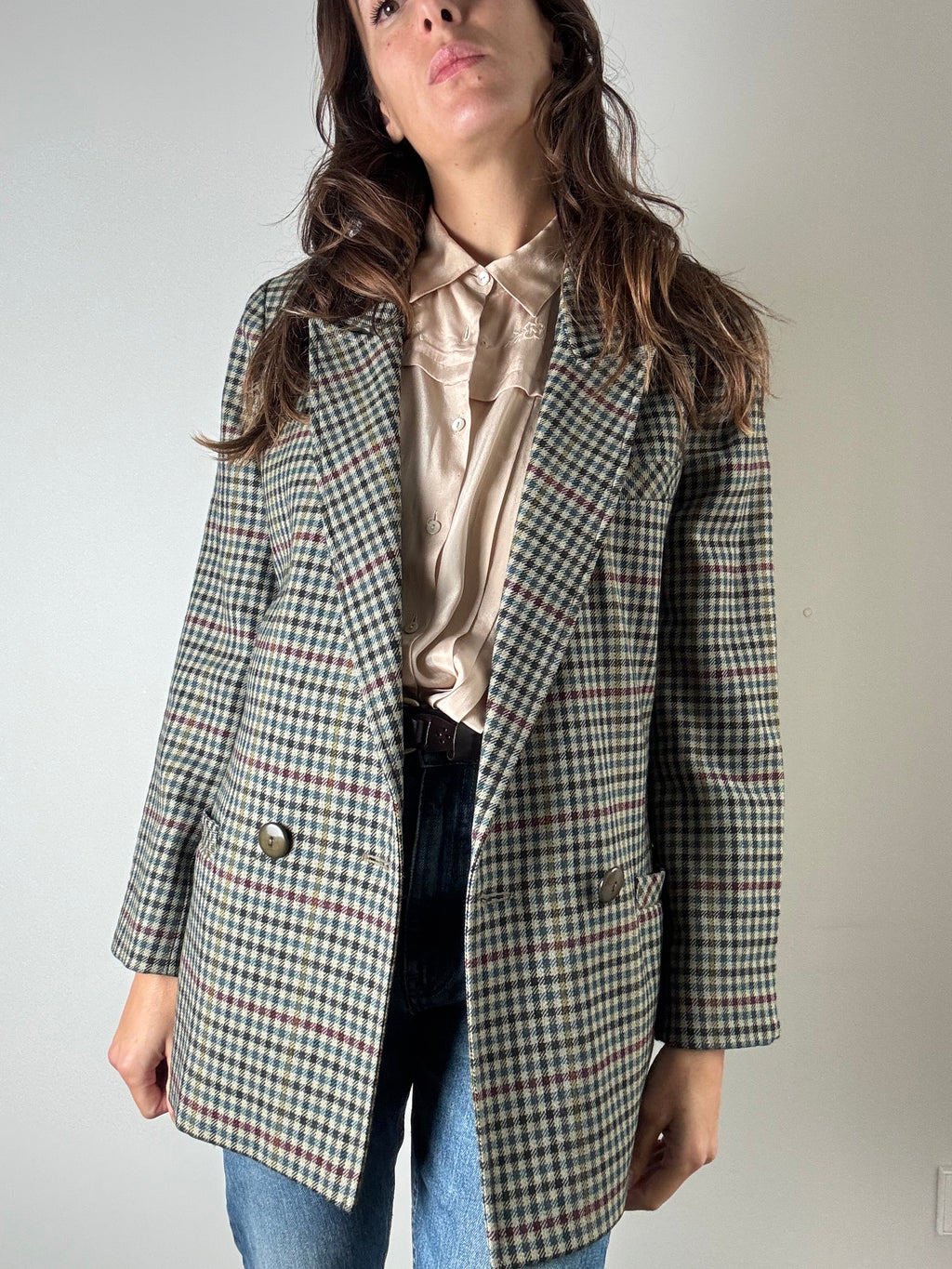 Blazer in lana multicolore