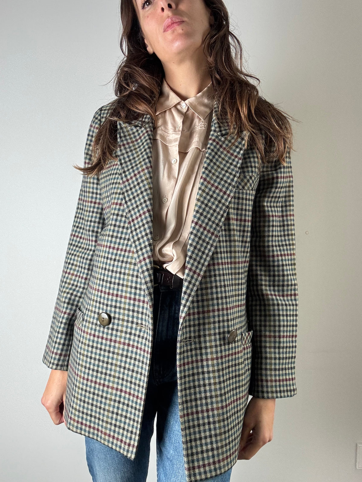 Blazer in lana multicolore