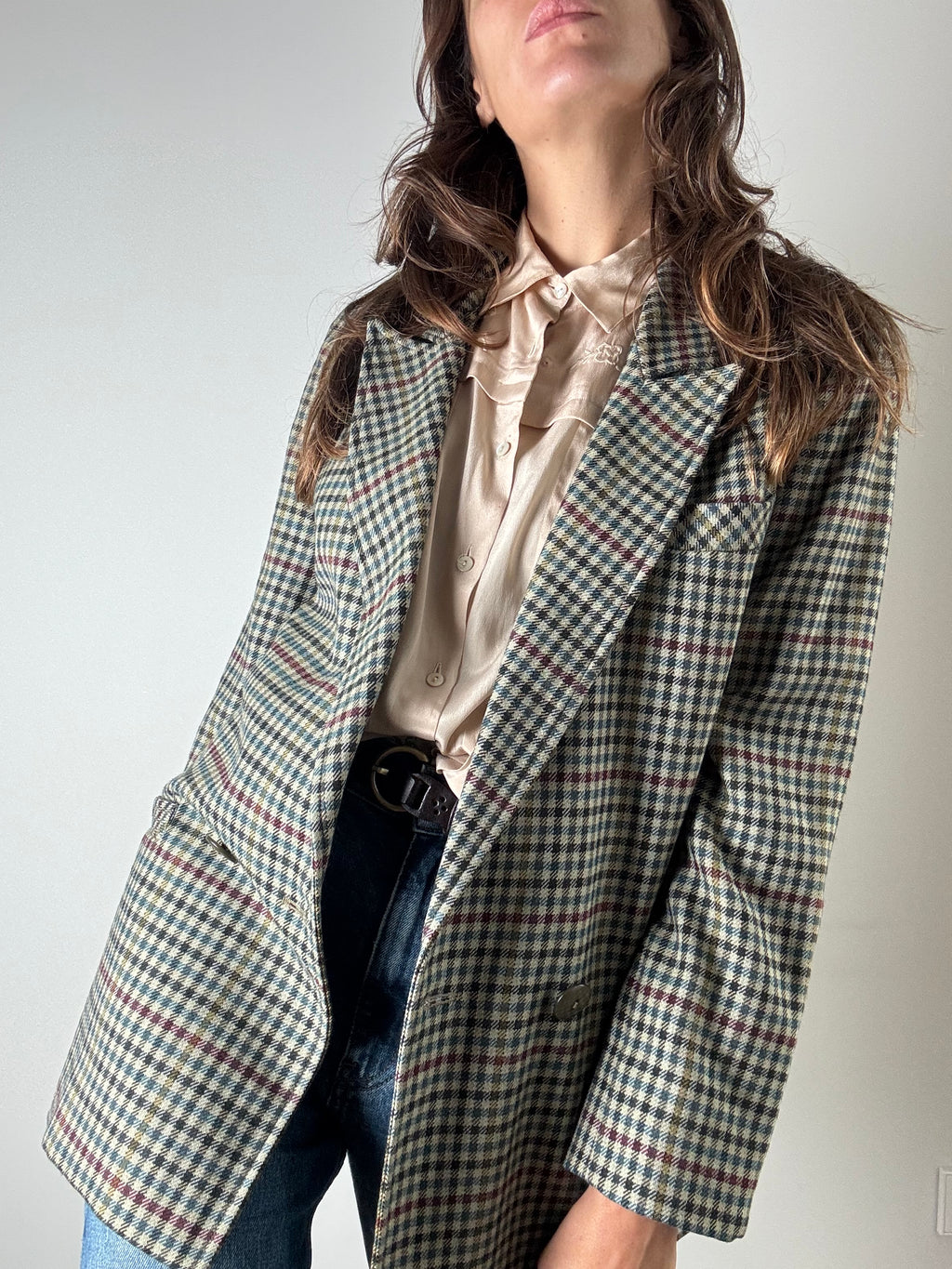 Blazer in lana multicolore