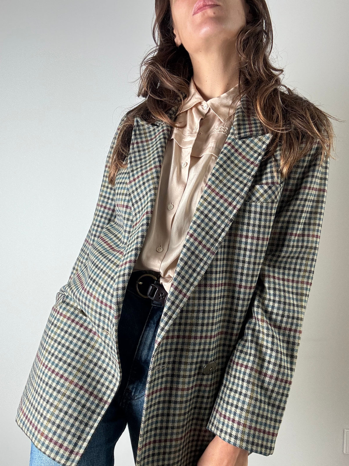 Blazer in lana multicolore