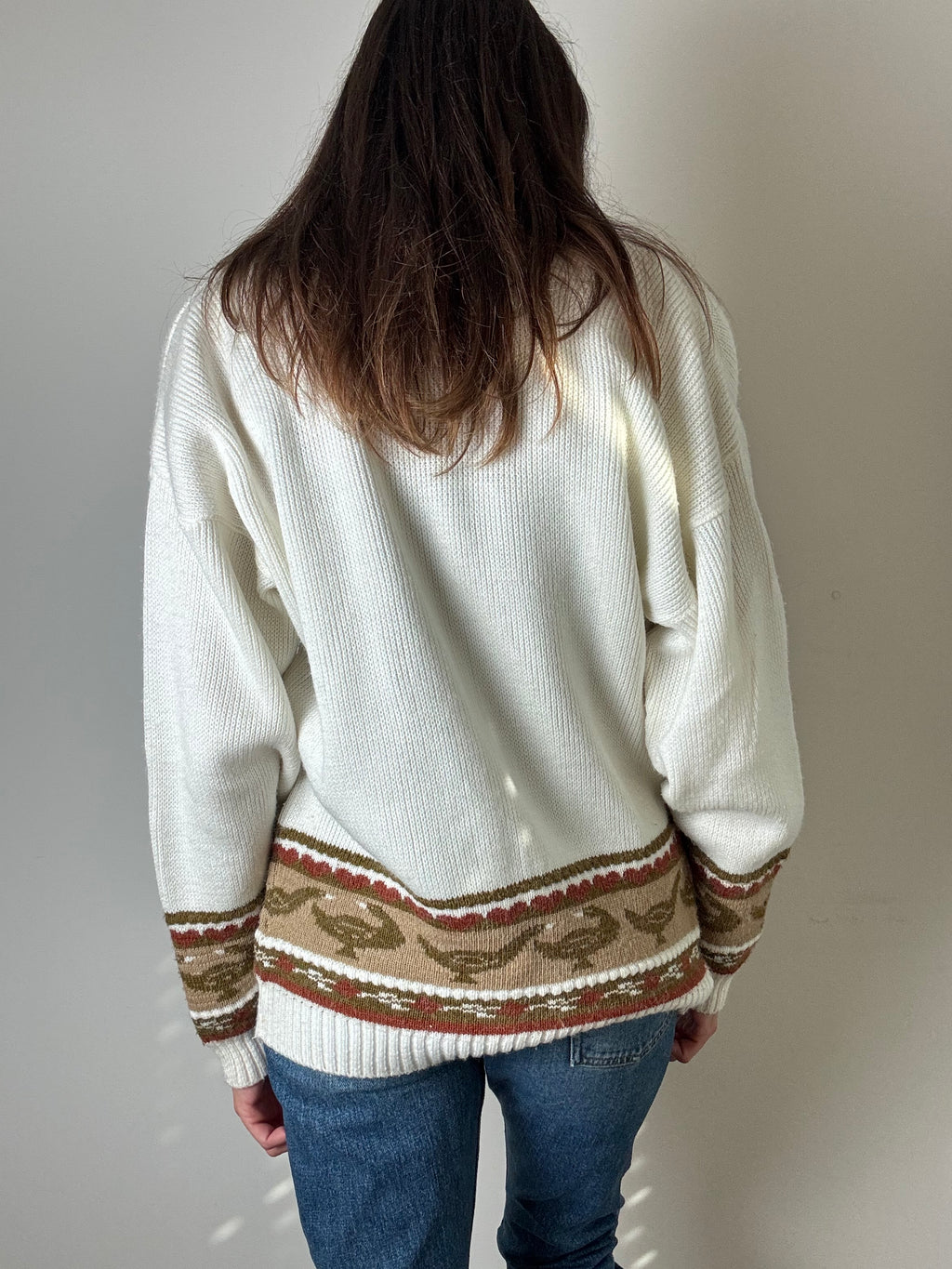 Cardigan bianco con papere