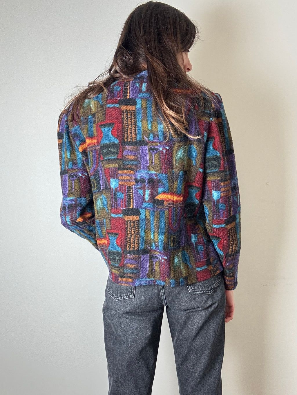 Giacca in lana multicolore