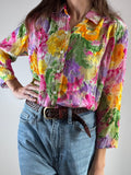 Camicia a fiori semitrasparente
