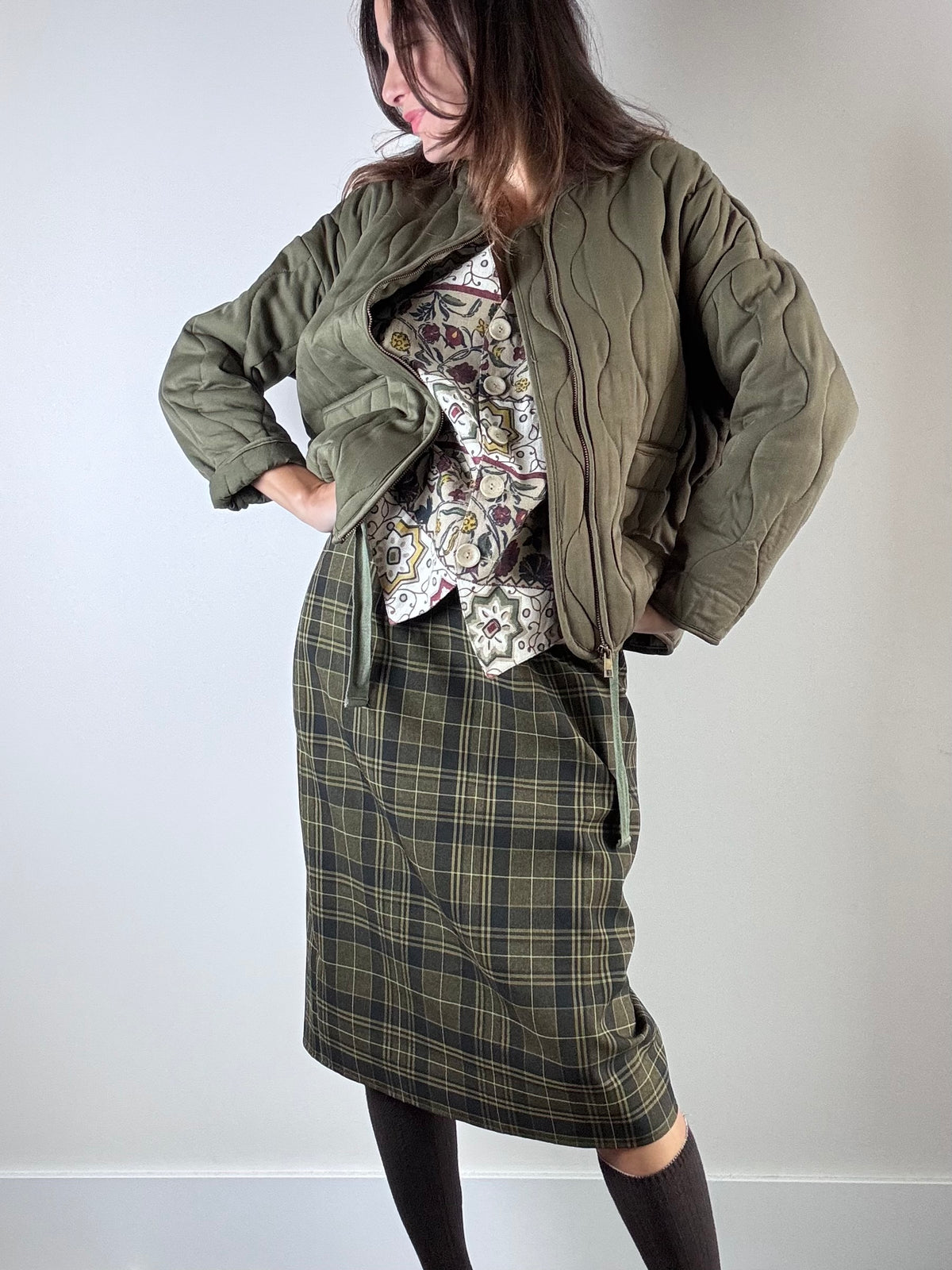 Gonna tartan verde