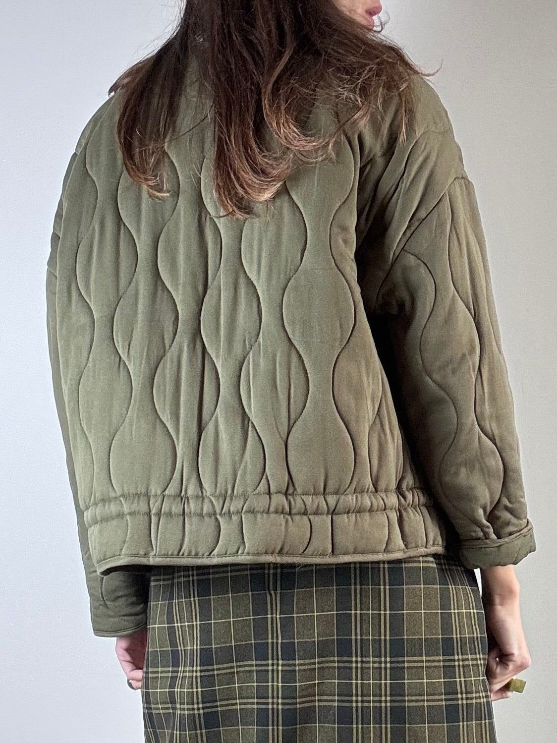 Bomber verde trapuntato